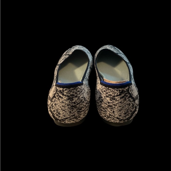 Rothy’s womens 8 black and white python snake print ballet flats - Picture 4 of 6